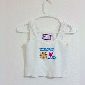 CHNGE embroidered crop top